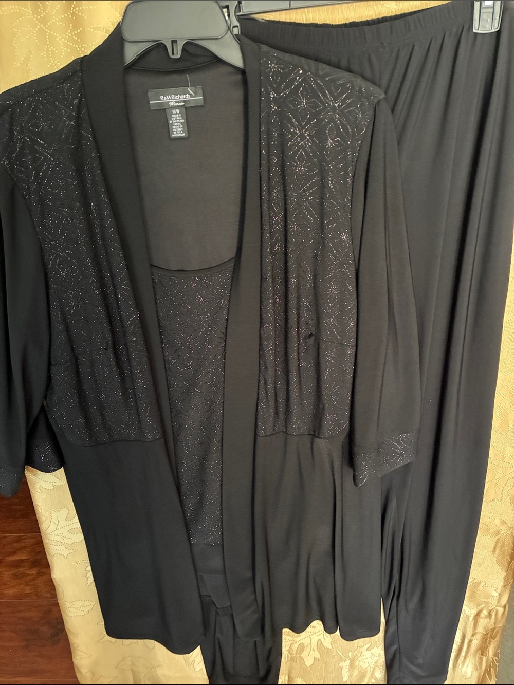 R&M Richards Black Sparkle 3-Piece formal semi formal Ensemble
